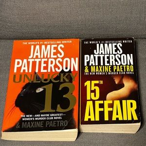 Bundle of two James Patterson books, Unlucky 13 & 15th Affair